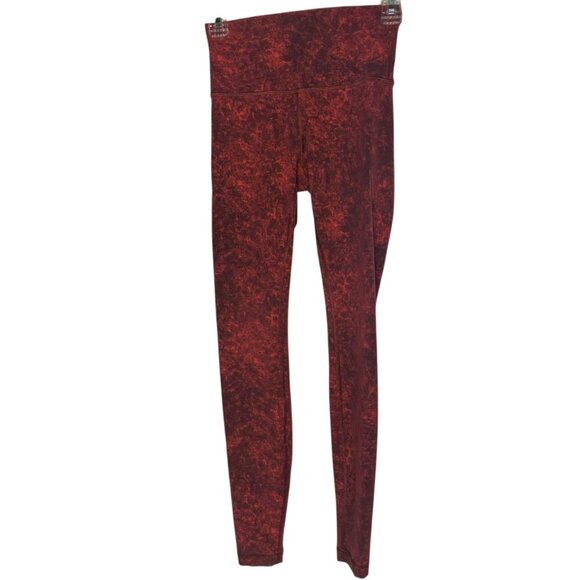 Lululemon Women's 4 Wunder Train‎ HR Tight Denim Wash Print Autumn Red Black - Picture 1 of 6
